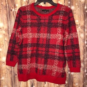 Ann Taylor Red & Black Sweater size Small